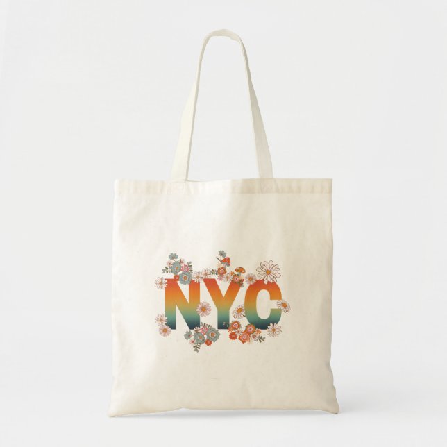 New York Citi Power Blume Retro Design Tragetasche (Vorne)
