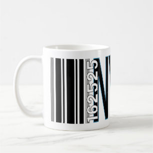 New York City 1625 Barcode Design Kaffeetasse