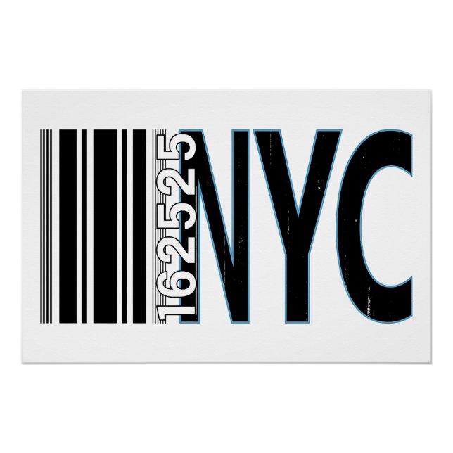 New York City 1625 Barcode Design Poster (Vorderseite)