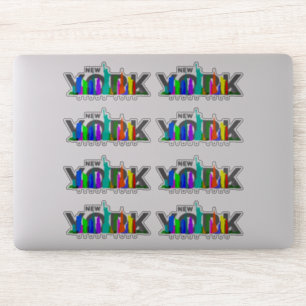 New York City   20cm x 20cm - Hochglanz Transparen Aufkleber