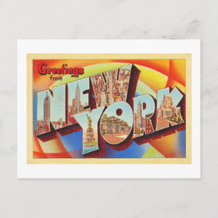 New York City #2 NY Large Letter Travel Postcard - Postkarte