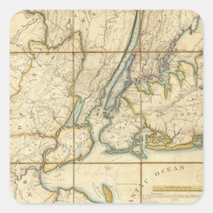 New York City 3 Quadratischer Aufkleber