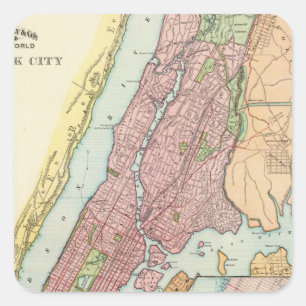 New York City 4 Quadratischer Aufkleber