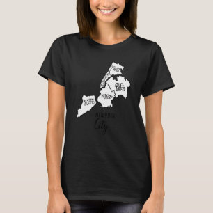 New York City 5 Boroughmap Souvenir Queens Manha T-Shirt
