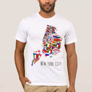 New York City 5 Boroughs Flags T - Shirt