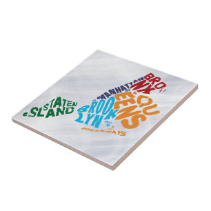 New York City 5 Boroughs Word Art Map Fliese