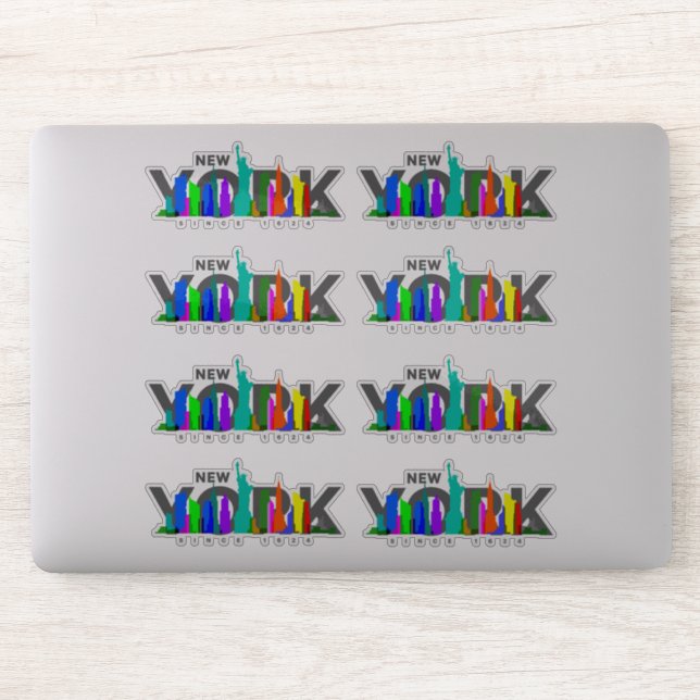 New York City | 8"x 8"- glänzend durchsichtig Aufkleber (Computer)