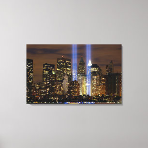 "New York City" 911 Tribute with Lights Wall Art Leinwanddruck