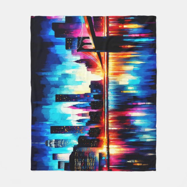 New York City Abstrakt 1103 Fleecedecke (Vorderseite)