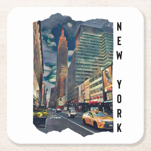 New York City Aesthetic Foto Art Rechteckiger Pappuntersetzer (Vorderseite)