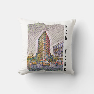 New York City Aesthetic Mosaic Art Kissen