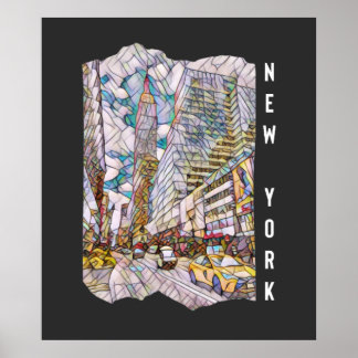 New York City Aesthetic Mosaic Art Poster