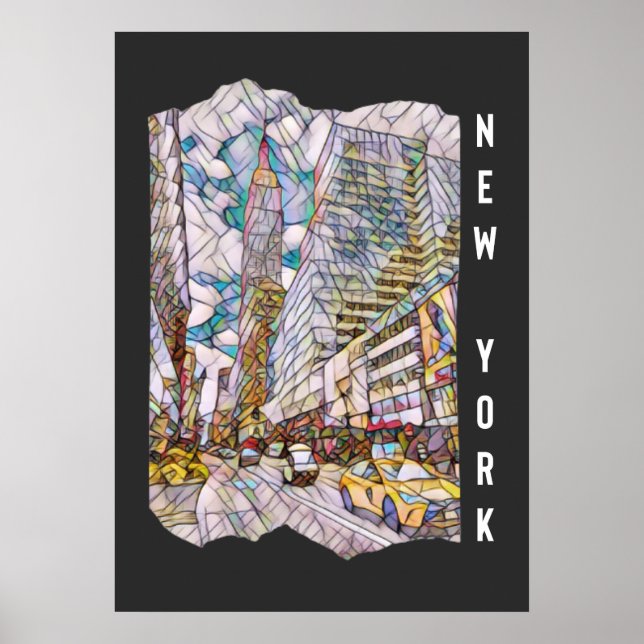 New York City Aesthetic Mosaic Art Poster (Vorne)