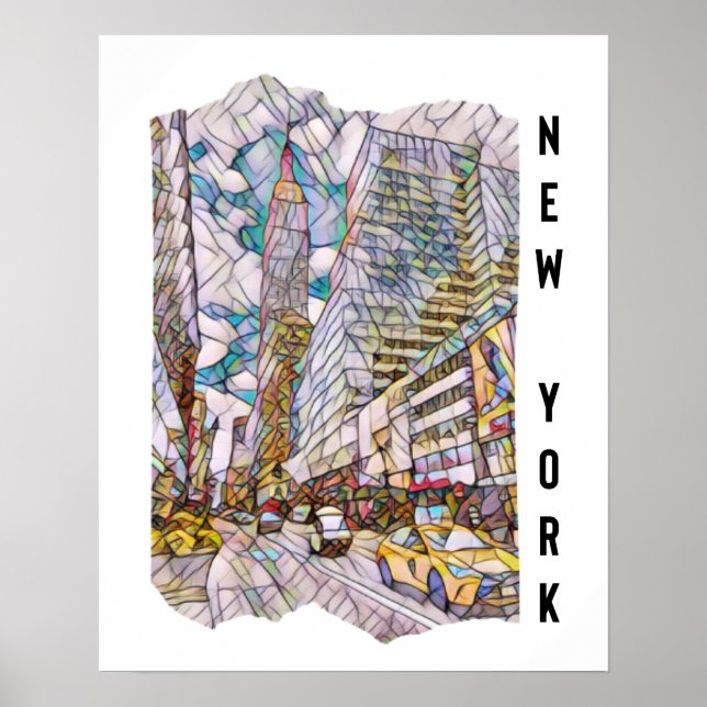 New York City Aesthetic Mosaic Art Poster (Vorne)