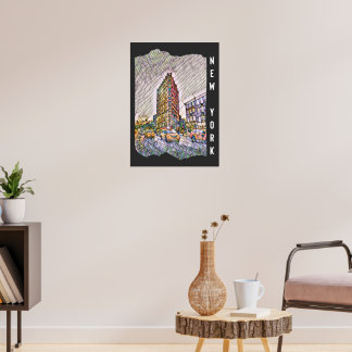 New York City Aesthetic Mosaic Art Poster