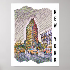 New York City Aesthetic Mosaic Art Poster