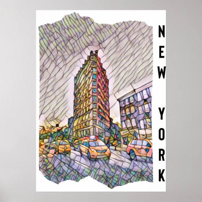 New York City Aesthetic Mosaic Art Poster (Vorne)