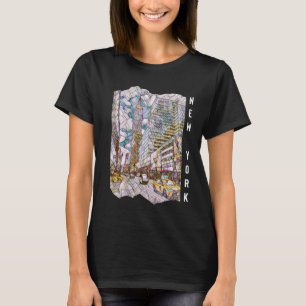 New York City Aesthetic Mosaic Art T-Shirt