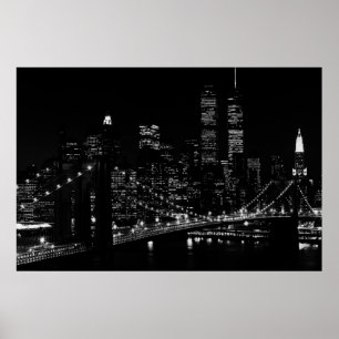 New York City am Nachtplakat Poster