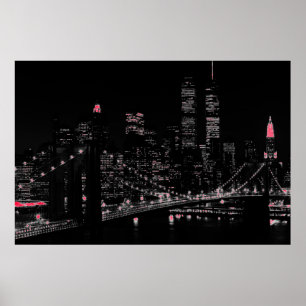 New York City am Nachtplakat Poster
