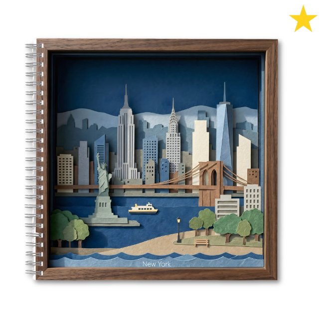 New York City America Layered Paper Art Diorama Notizbuch (Von Creator hochgeladen)