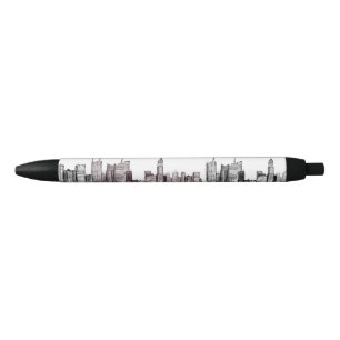 New York City Aquarell Manhattan Skyline Kugelschreiber