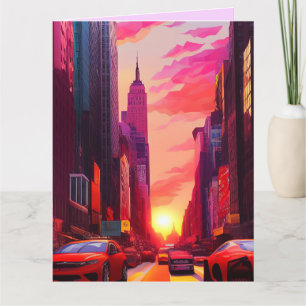 NEW YORK CITY ART BIRTHDAY BIG GROSSE GREETCARD DANKESKARTE
