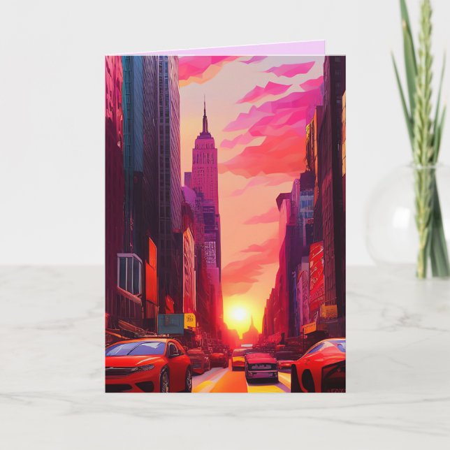 NEW YORK CITY ART BIRTHDAY GREETING CARD DANKESKARTE (Vorderseite)