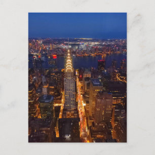 New York City at dusk - Crysler Bulding  Postkarte