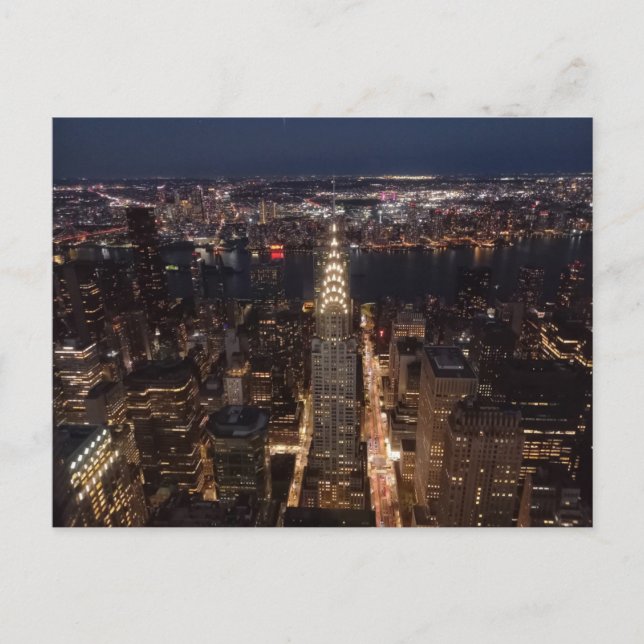 New York City at night - Chrysler Building Postkarte (Vorderseite)