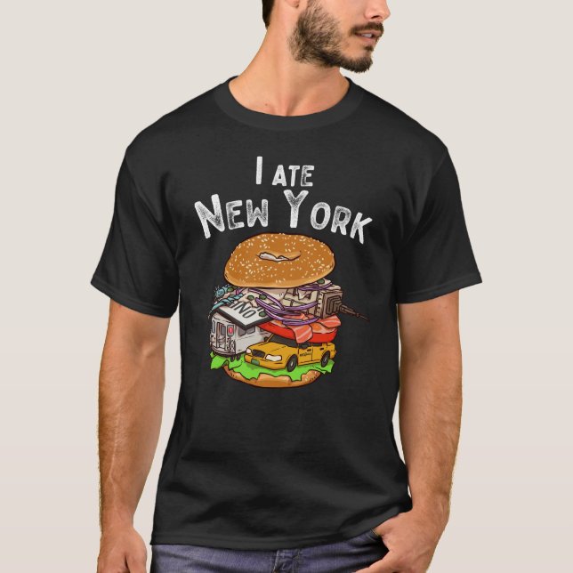 New York City Bagel mit allem NYC T-Shirt (Vorderseite)