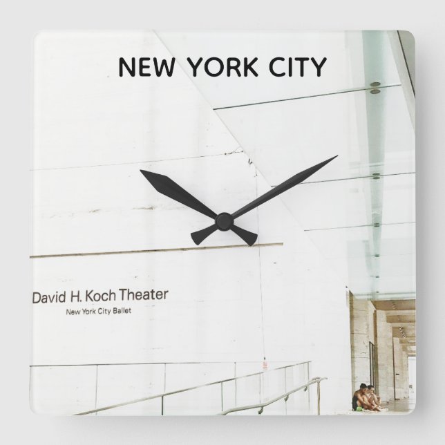 New York City Ballet Quadratische Wanduhr (Vorderseite)