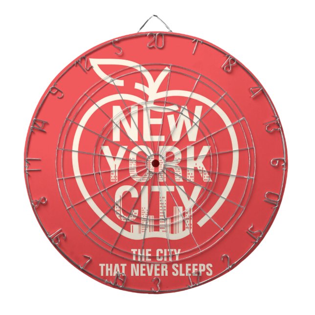 New York City Big Apple Modern Red Fun Dartscheibe (vorne)