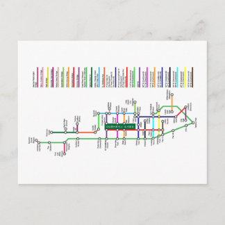 New York City Bike Map Postcard Postkarte