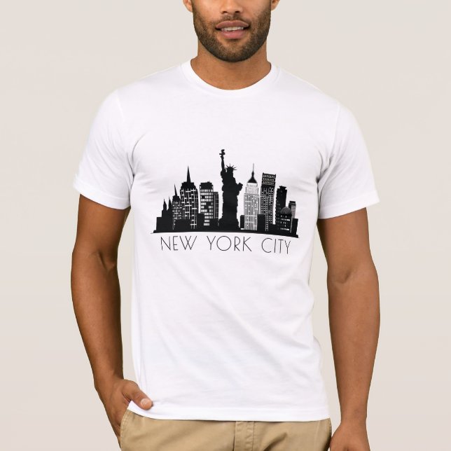 New York City Black and White Silhouette T-Shirt (Vorderseite)
