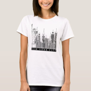 New York City Black and White Silhouette T - Shirt