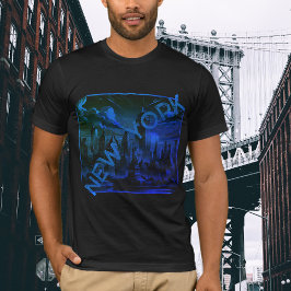 New York City Black Blue Name Graphic T - Shirt