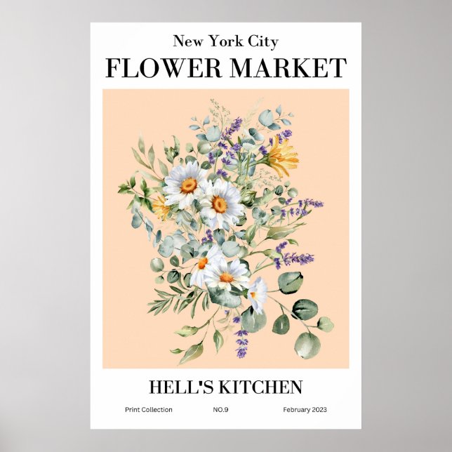 New York City Blume Market Hell's Kitchen Poster (Vorne)
