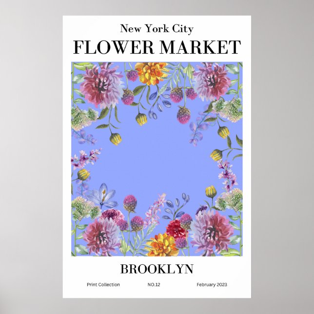 New York City Blumen Market Brooklyn Poster (Vorne)