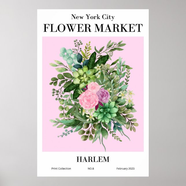 New York City Blumen Market Harlem Poster (Vorne)