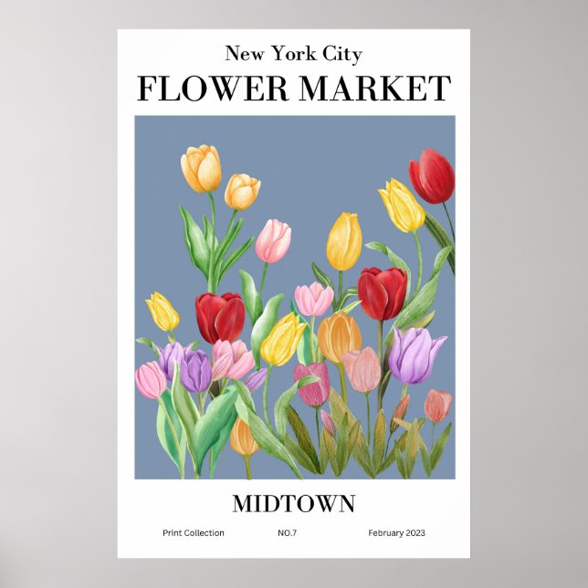 New York City Blumen Market Midtown Poster (Vorne)