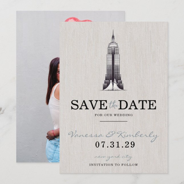 New York City Brides Save the Date (Vorne/Hinten)