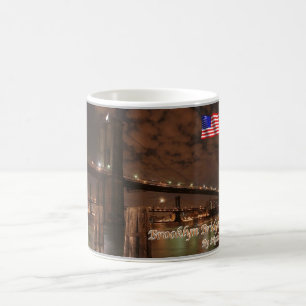 New York City - Brooclyn Bridge by Night - USA - Kaffeetasse