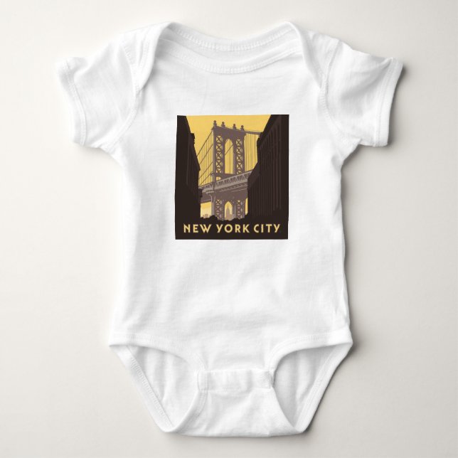 New York City | Brooklyn Bridge Baby Strampler (Vorderseite)