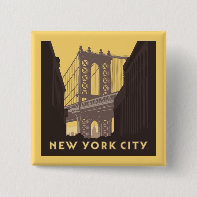 New York City | Brooklyn Bridge Button (Vorderseite)