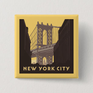 New York City Brooklyn Bridge Button