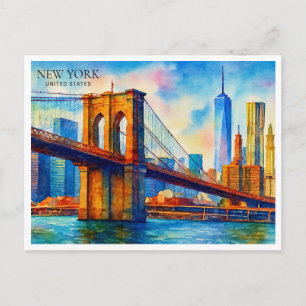 New York City Brooklyn Bridge Feiertagspostkarte