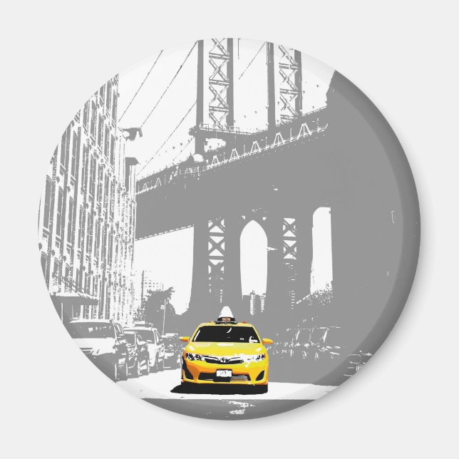 New York City Brooklyn Bridge Nyc Yellow Taxi Magnet (Vorne)
