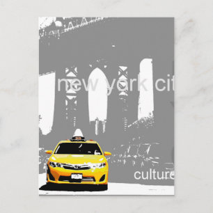 New York City Brooklyn Bridge Nyc Yellow Taxi Postkarte