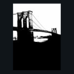New York City Brooklyn Bridge Silhouette Pop Art Poster<br><div class="desc">New York City Night Digital Image - USA Großstädte</div>